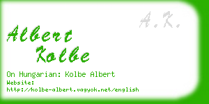 albert kolbe business card